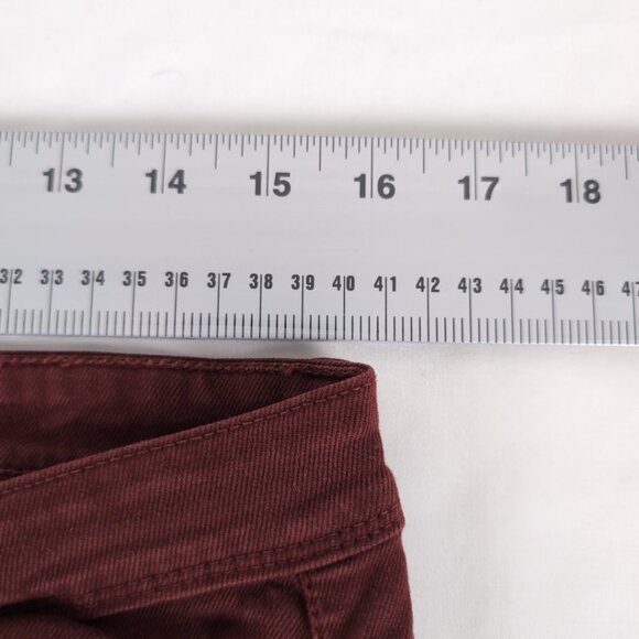 Zara Trafaluc Women's Maroon Denim Jeans Slim Straight Fit Stretchy, US 12 - Picture 5 of 7